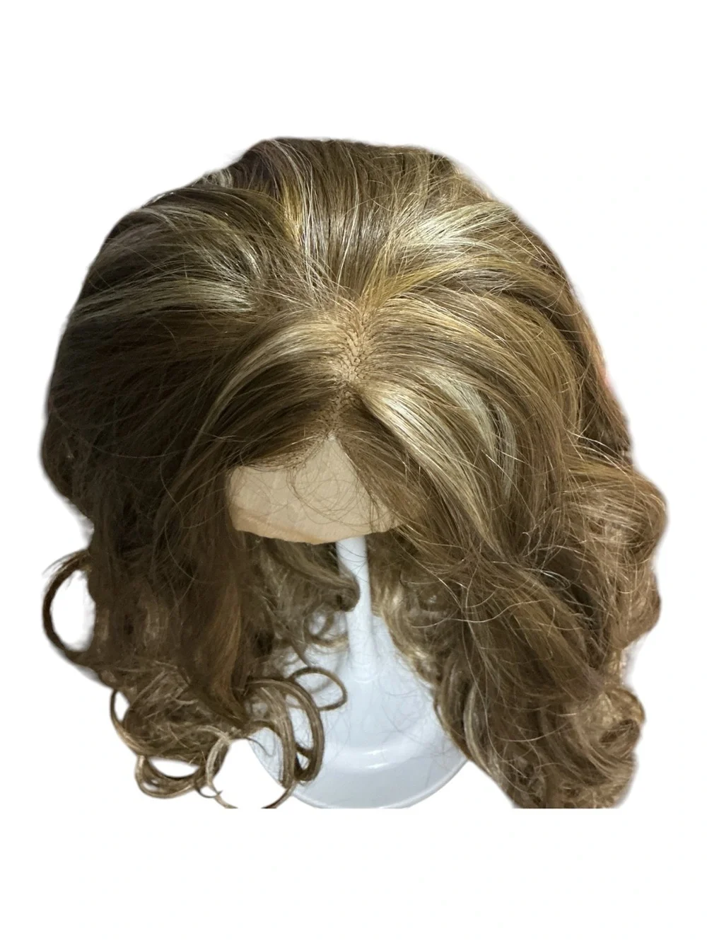 CSC Carry. Synthetic Long Curly Wig in Ash Blonde.